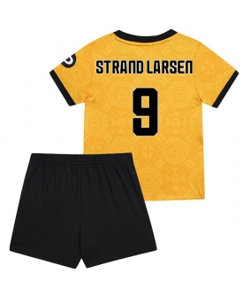 Wolves Jorgen Strand Larsen #9 Maglia Gara Casa Repliche 2025-26 Bambino Maniche Corte